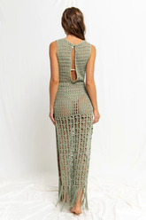 Cache-cœur en crochet à col haut